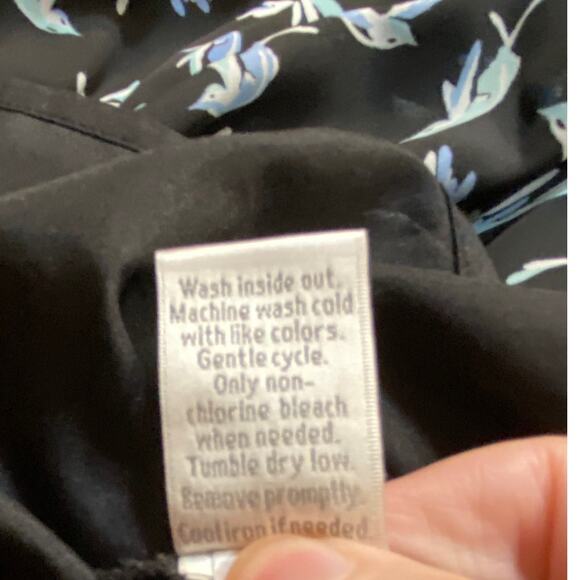 Lauren Conrad Size 8 Black Dress with Light Blue Birds Cutout and Waist - Picture 7 of 8